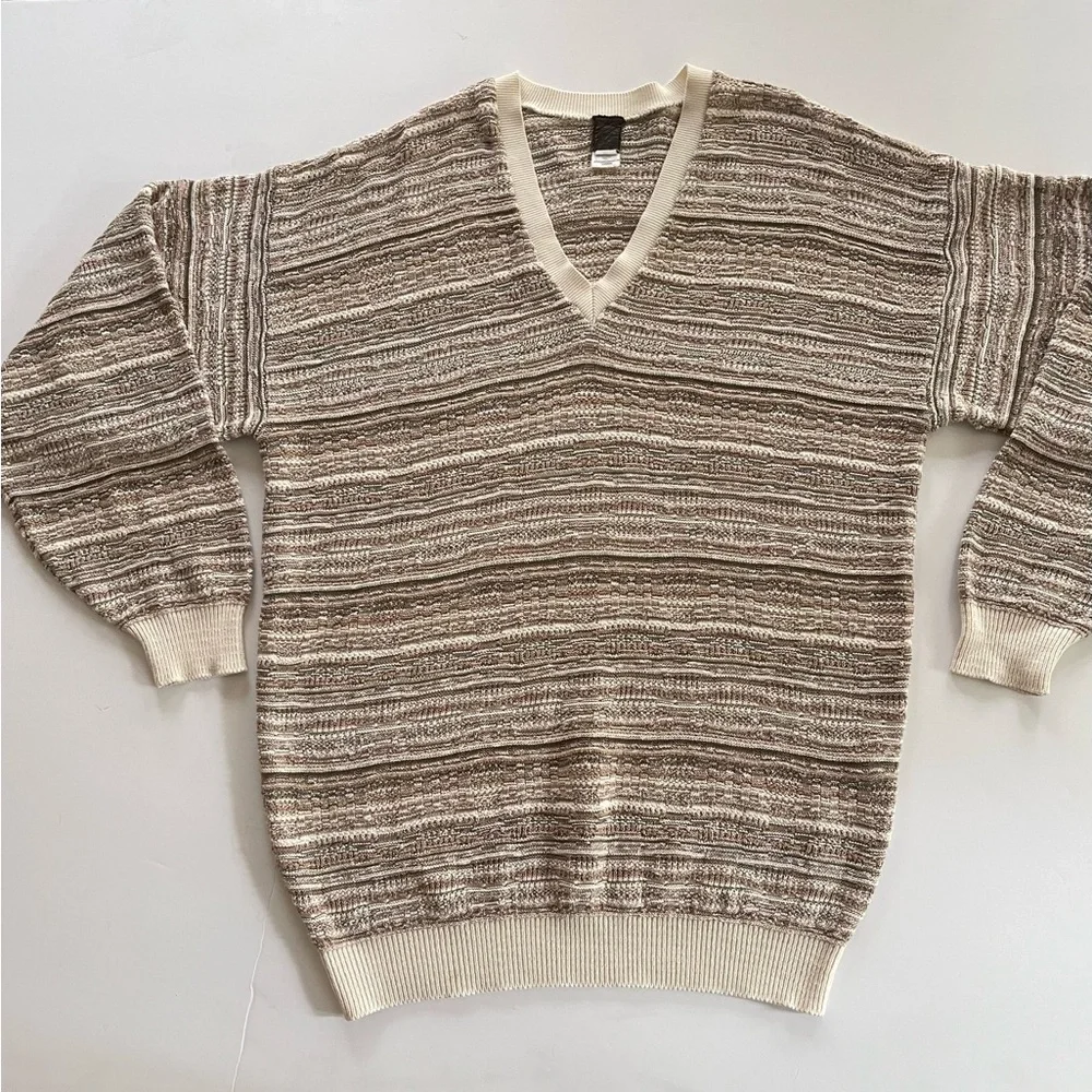 Tundra Cotton V Neck Sweater Large Coogi
